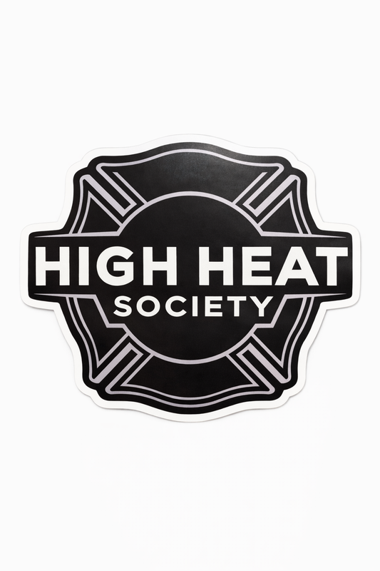 4" High Heat Society BW Sticker